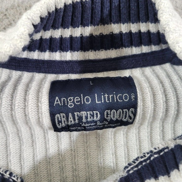 Angelo Litrico Sweater Mens Large Gray Full Zip Mock Neck Crafted Goods Dadcore - Picture 2 of 11